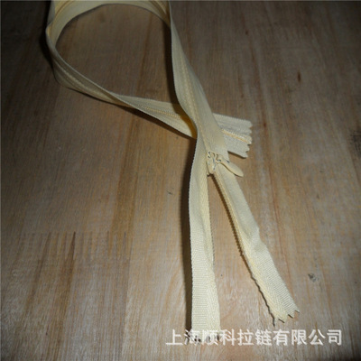 新欧标黄色37CM布边隐形拉链 上海顺科拉链厂原厂直销，低价优质批发新选择